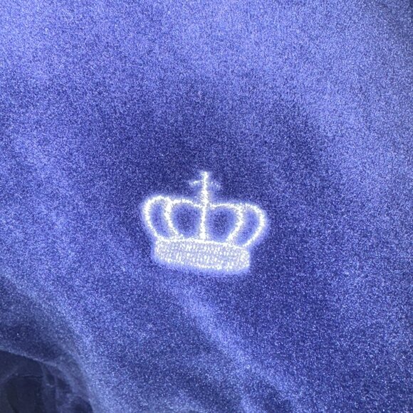 Juciy Couture Y2K Woman’s Velour Cropped Hoodie Regal Blue Size Medium - Picture 3 of 9